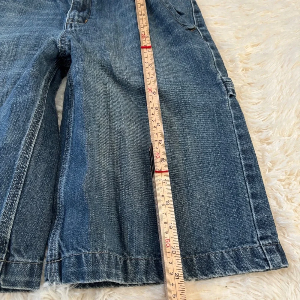 Old Navy Denim Carpenter Shorts Boys 16 Medium Wash Blue Utility Jeans 27 Waist